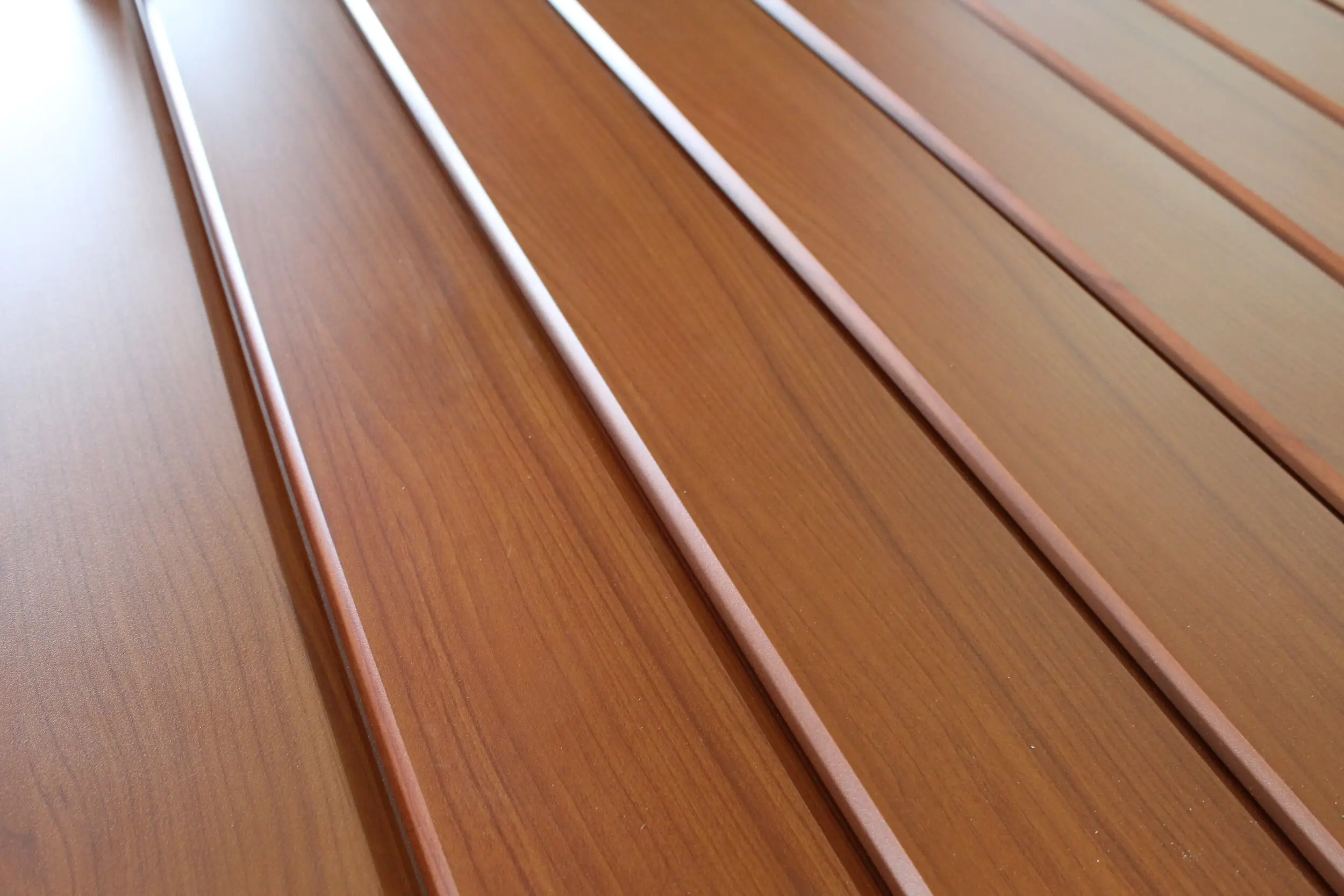 Close-up of the tongue-and-groove reveals between AFX panels
